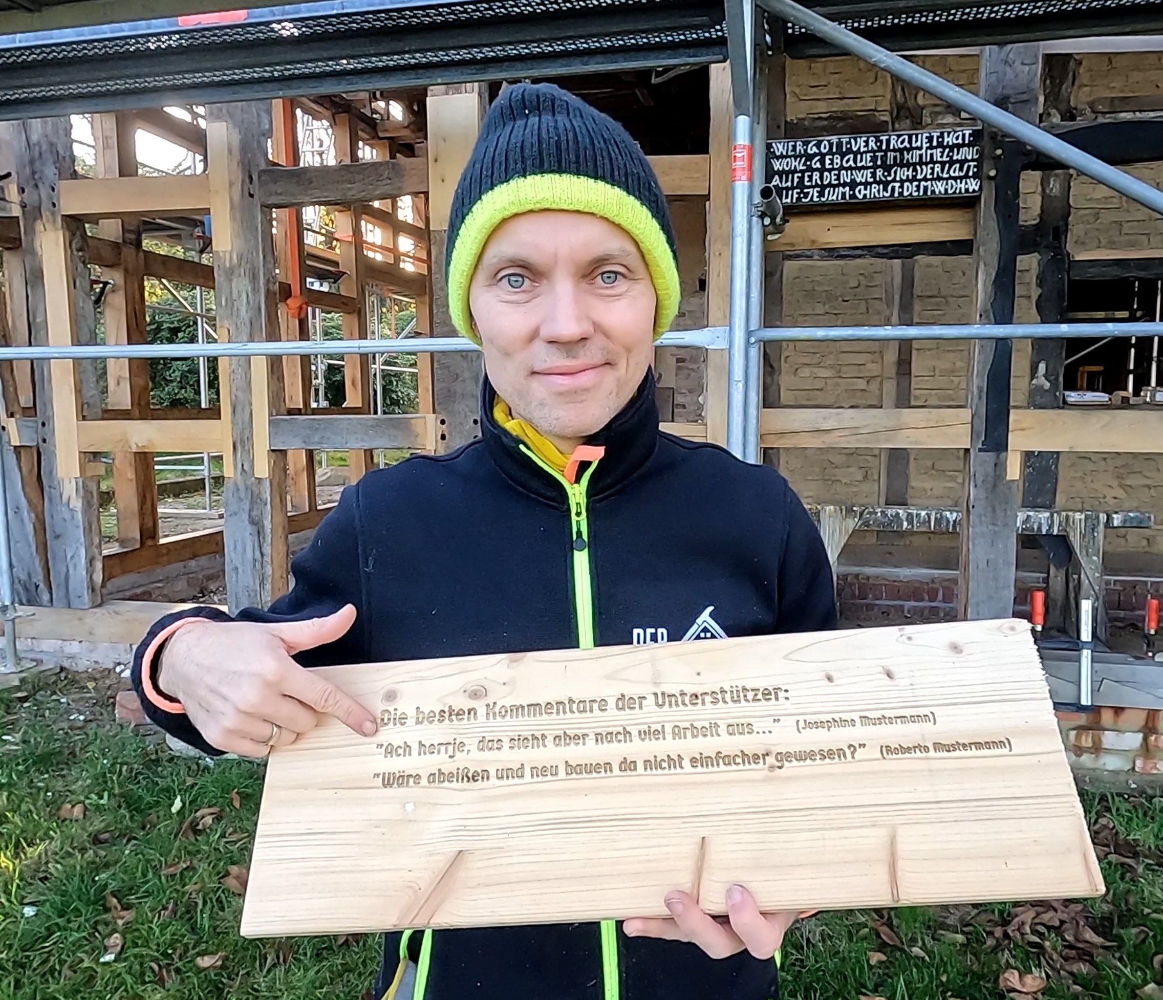 Eigene Inschrift auf Dachsparren